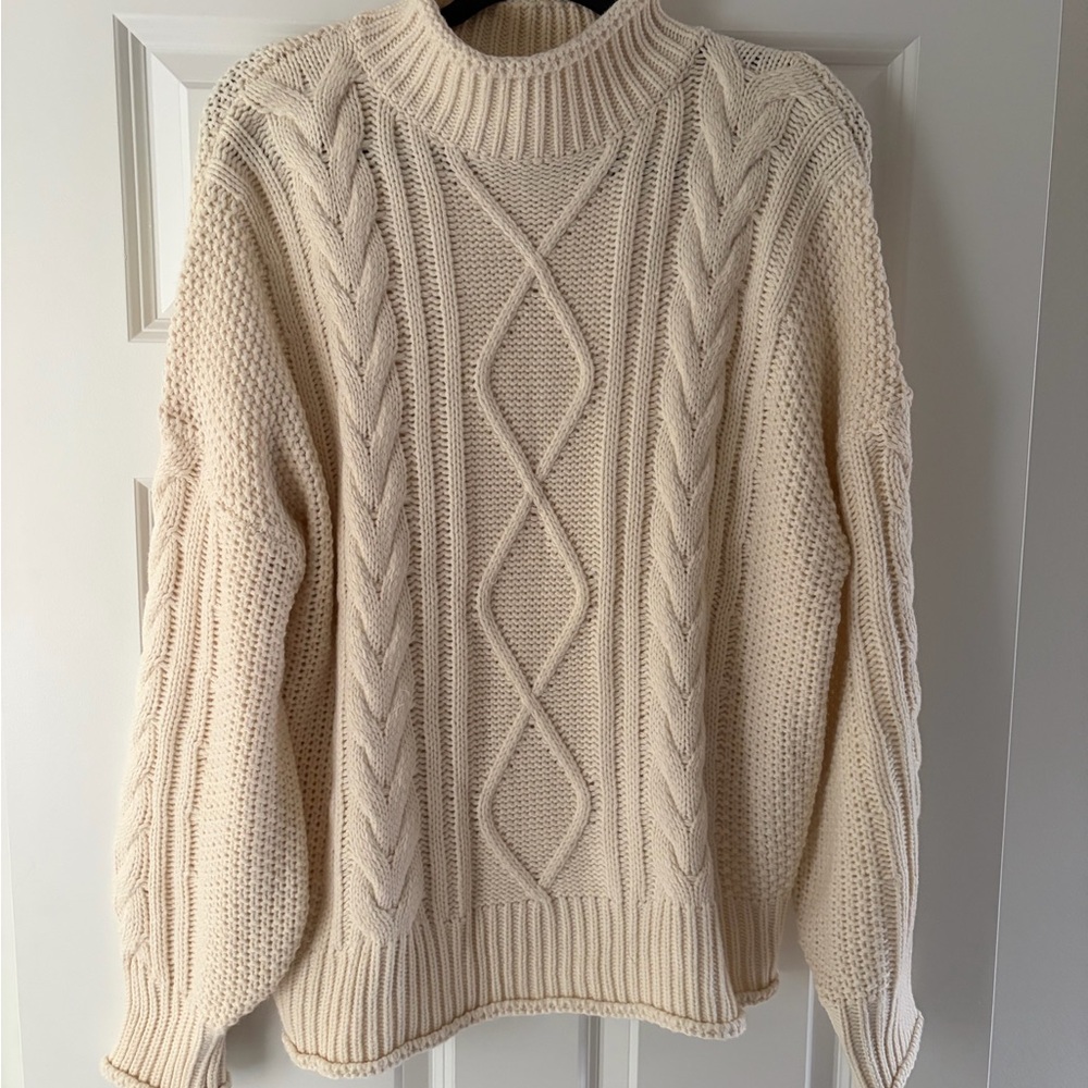 Cozy Cream Cable Knit Sweater
